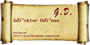 Göckler Dénes névjegykártya